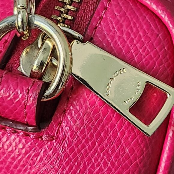 Coach New York Cross Grain Leather Baby Bennett Satchel Solid Pink Sling Strap - Picture 8 of 16